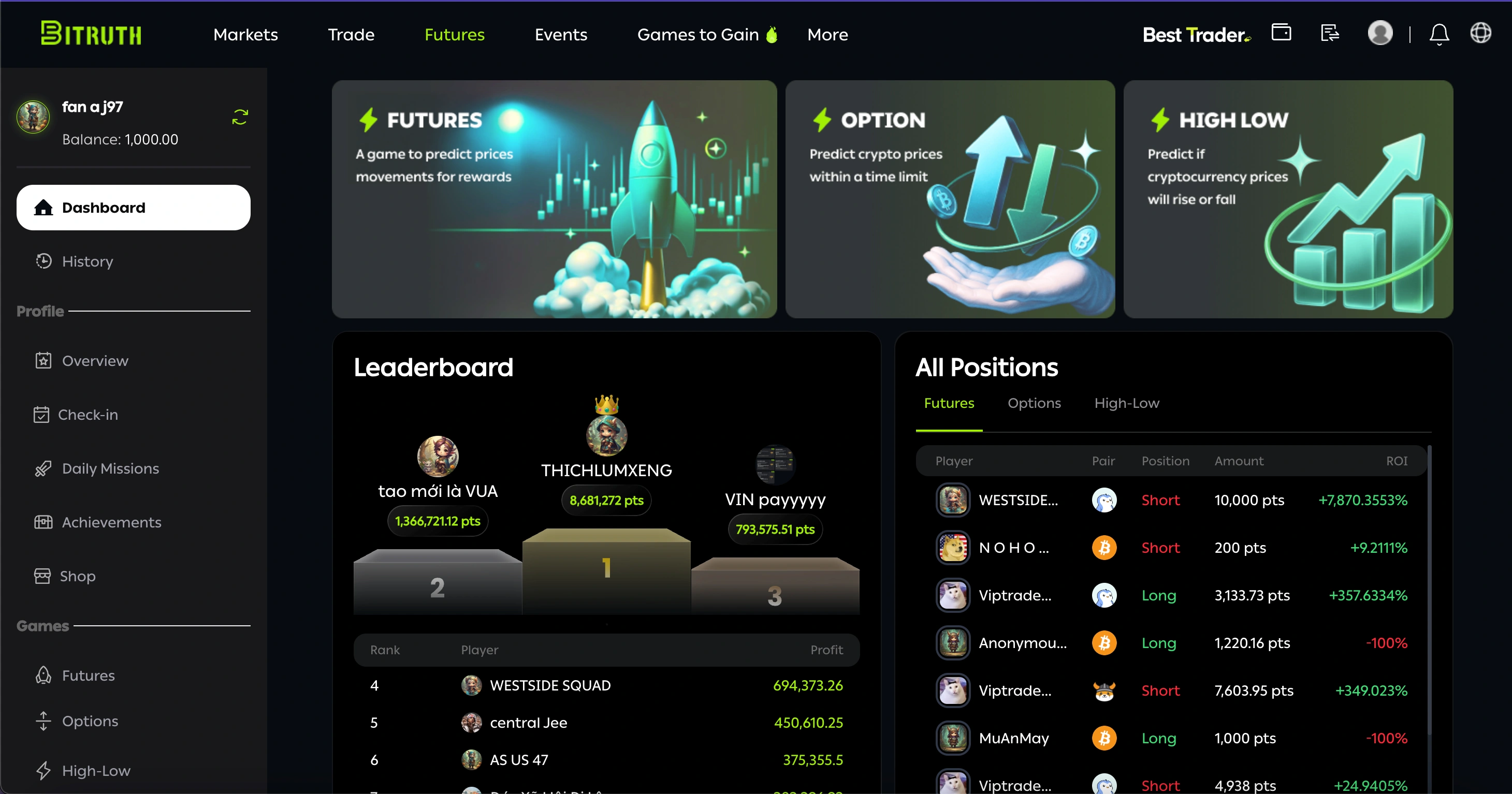 Bitruth Game Trading Platform